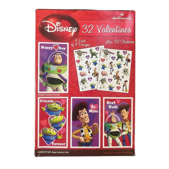 Disney Pixar Toy Story 32 Valentines Cards W/ Stickers Hallmark Sealed Box - Picture 2 of 3